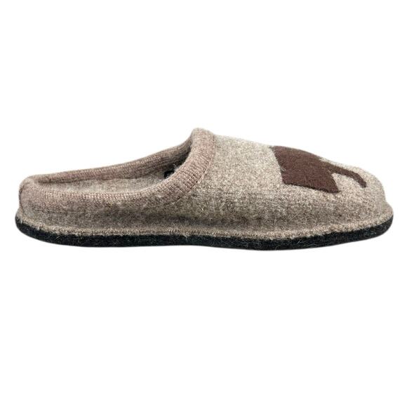 Haflinger Women’s Brown Wool Doggy Dog Mule Slippers Size 41 US 10 - Picture 4 of 11